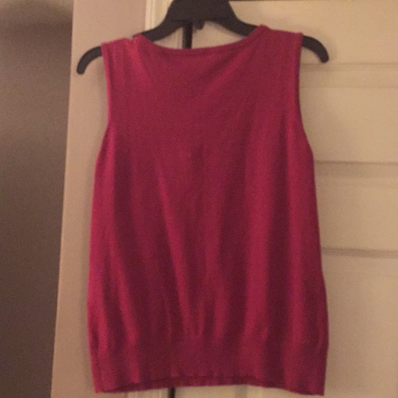 4/$20 Talbots Magenta Pink sleeveless sweater Lge - Picture 5 of 6